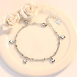 S925 Silver Hearts Bracelet Bangle Wedding Birthday Gift