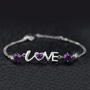 S925 Silver Hearts Love Bracelet Bangle For Women Wedding Birthday