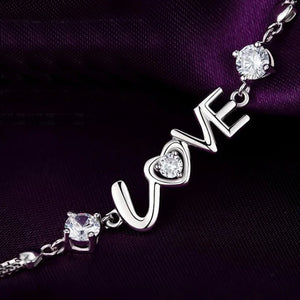 S925 Silver Hearts Love Bracelet Bangle For Women Wedding Birthday
