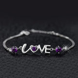 S925 Silver Hearts Love Bracelet Bangle For Women Wedding Birthday