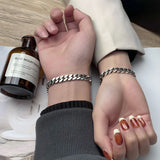 S925 Silver Tank Bracelet Couple Matte Jewelry