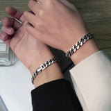 S925 Silver Tank Bracelet Couple Matte Jewelry