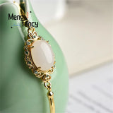 S925 Silver Hetian Jade Egg-Set Bracelet Charms Men Women Bangle
