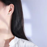 S925 Silver High Carbon Diamond Yellow Ear Stud