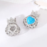 S925 Silver Hollow Money Bag Pendant for 6mm Heart Jade/Turquoise DIY Jewelry