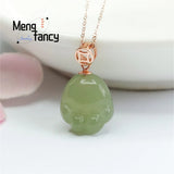 S925 Silver Hotan Jade Green Cat Claw Pendant Necklace