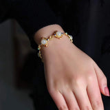 S925 Silver & Hotan Jade Bracelet Chinese Palace Retro Ethnic Jewelry