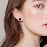 S925 Silver Inlaid Natural Ink Jade Earrings High-end Jewelry