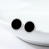 S925 Silver Inlaid Natural Ink Jade Earrings High-end Jewelry