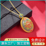 S925 Silver Hetian Jade Dunhuang Pendant Necklace