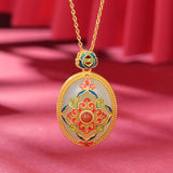 S925 Silver Hetian Jade Dunhuang Pendant Necklace