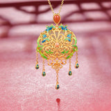 S925 Silver Hotian Jade Pendant Butterfly Necklace Female TikTok