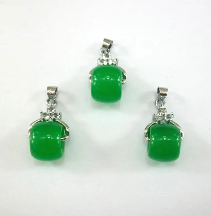 S925 Silver Drop Jade Pendant Necklace for Luck