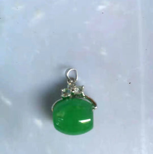 S925 Silver Drop Jade Pendant Necklace for Luck