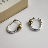 S925 Silver Skull Punk Street Earrings