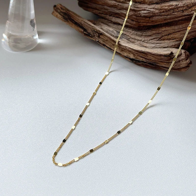 S925 Silver Thin Chain Necklace Women