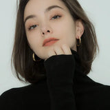S925 Silver Irregular Square Earrings Light French Geometric Female