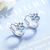 S925 Silver Heart Cat Paw Pearl Stars Tassel Hoop Earring