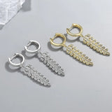 S925 Silver Pave Icy Flower Leaf Owl Tree Heart CZ Hoop Earring
