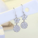 S925 Silver Pearl Clover Flower Leaf Hoop Earring