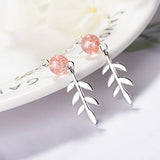 S925 Silver Pearl Clover Flower Leaf Hoop Earring