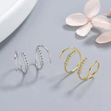 S925 Silver Lady Shambhala CZ Openwork Hearts Hoop Earring