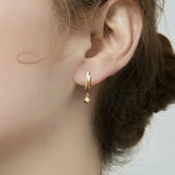 S925 Silver Light Rhinestone Square Earrings
