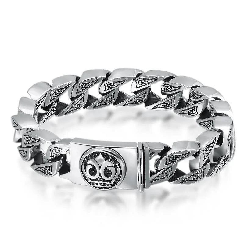 S925 Silver Locomotive Latch Horse Braid Bracelet 18/20/22CM