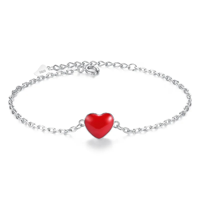 S925 Silver Heart Bracelet Bangle Wedding Gift