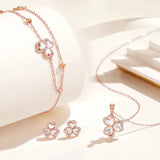 S925 Silver Clover Bracelet Mother of Pearl CZ Jewelry