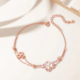 S925 Silver Clover Bracelet Mother of Pearl CZ Jewelry