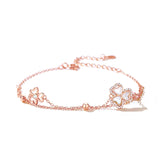 S925 Silver Clover Bracelet Mother of Pearl CZ Jewelry