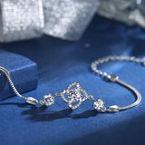 S925 Silver Lucky Clover Charm Bracelet Four Leaf Clover Bracelet