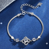 S925 Silver Lucky Clover Charm Bracelet Four Leaf Clover Bracelet