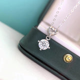 S925 Silver Moissanite Heart Necklace 18K Filled D Moissanita Diamond Clavicle