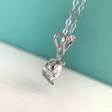 S925 Silver Moissanite Heart Necklace 18K Filled D Moissanita Diamond Clavicle