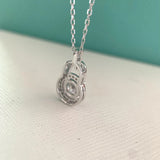 S925 Silver Moissanite Lock Pendant Necklace 1ct D Moissanite Diamond