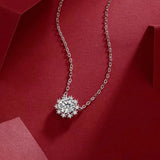 S925 Silver Moissanite Snowflake Necklace 1ct D VVS1 Moissanite Diamond Pendant