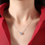 S925 Silver Moissanite Snowflake Necklace 1ct D VVS1 Moissanite Diamond Pendant