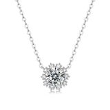 S925 Silver Moissanite Snowflake Necklace 1ct D VVS1 Moissanite Diamond Pendant
