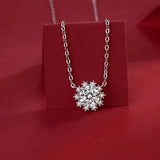 S925 Silver Moissanite Snowflake Necklace 1ct D VVS1 Moissanite Diamond Pendant