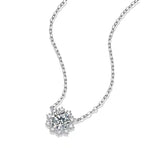 S925 Silver Moissanite Snowflake Necklace 1ct D VVS1 Moissanite Diamond Pendant