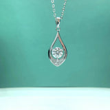S925 Silver Moissanite Water Drop Necklace 0.5-1ct D Moissanite Diamond
