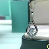 S925 Silver Moissanite Water Drop Necklace 0.5-1ct D Moissanite Diamond