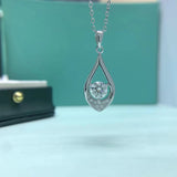S925 Silver Moissanite Water Drop Necklace 0.5-1ct D Moissanite Diamond