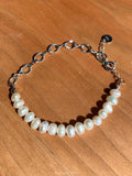 S925 Silver Freshwater Pearl Bracelet Vintage Woman Birthday Gift