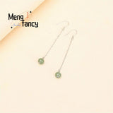S925 Silver Hetian Jade Temperament Earrings Fine Jewelry for Women