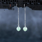 S925 Silver Hetian Jade Temperament Earrings Fine Jewelry for Women
