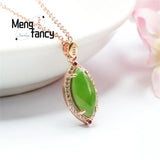 S925 Silver Hetian Jade Water Drop Pendant Charms Jewelry