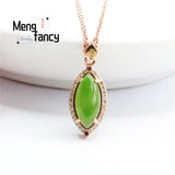 S925 Silver Hetian Jade Water Drop Pendant Charms Jewelry